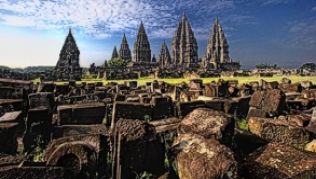 Unesco-Weltkulturerbe: der Tempel Prambanan.##Foto: PT. Tamon Wisata Candi Unesco-Weltkulturerbe: der Tempel Prambanan.