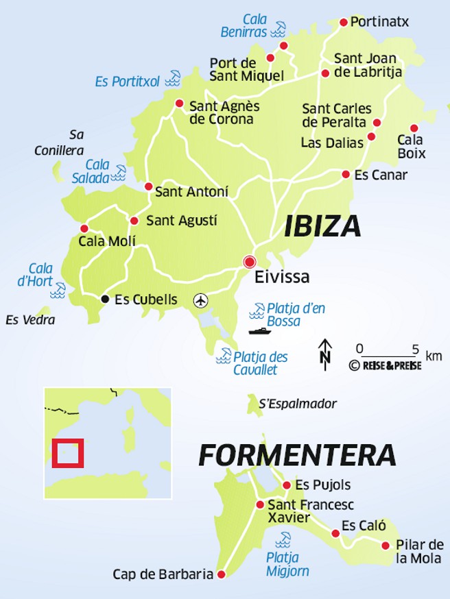 Landkarte Balearen