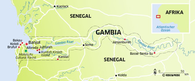 Landkarte Gambia