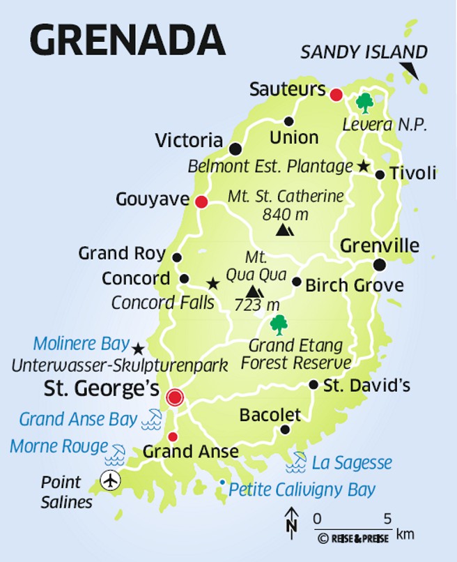 Landkarte Grenada