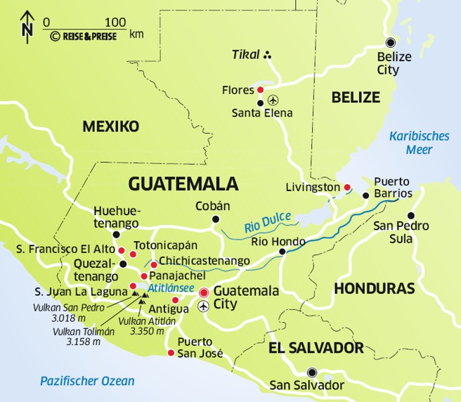 Landkarte Guatemala