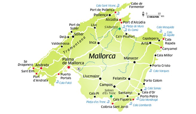 Landkarte Mallorca