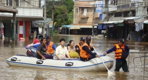 Überflutungen in der Provinz Sukhothai: In mehreren Provinzen von Thailand ist es zu Überflutungen gekommen.