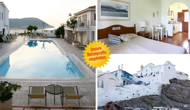 Eine gute Wahl auf der Insel Skopelos in Griechenland ist das Skopelos Village.##(Foto: R&P) Eine gute Wahl auf der Insel Skopelos in Griechenland ist das Skopelos Village.
