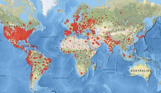 Wo lauert Corona?  Interaktive Live-Weltkarte zeigt, wo das Virus auftritt