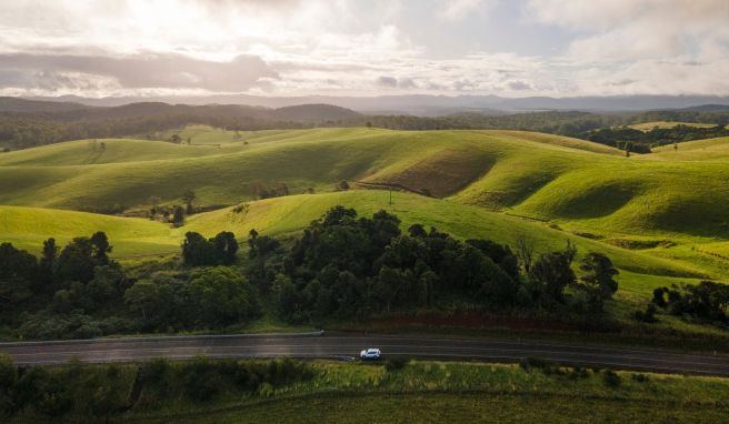 Sanfte Hügel und viel Grün: So präsentierten sich die Atherton Tablelands.