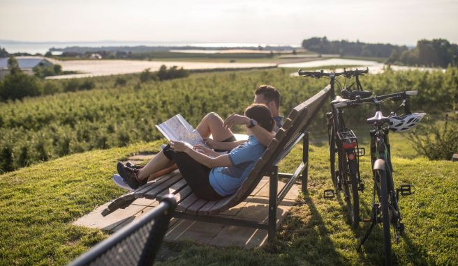 Rastplatz im Landkreis Lindau: Der Bodensee-Radweg lockt jedes Jahr Zehntausende Radtouristen an.