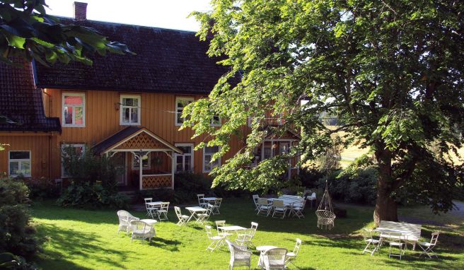 Blick auf das Bauernhofcafé Gulburet.