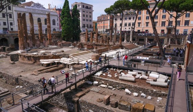 Der Largo di Torre Argentina liegt im Zentrum Roms - und kann nach längerer Restaurierung auf neu geschaffenen Rundwegen erkundet werden.