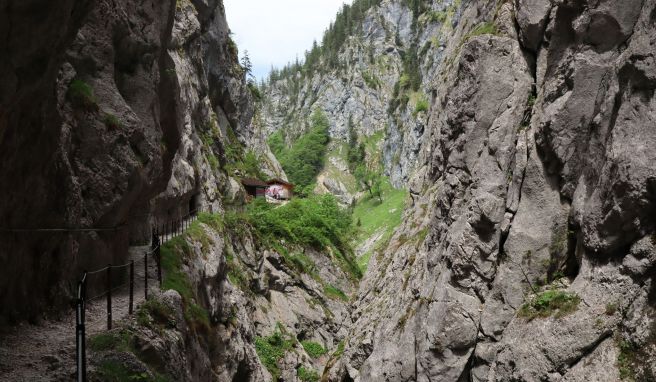 Wandern zwischen Felswänden  Höllentalklamm: Die wilde Schlucht am Fuß der Zugspitze