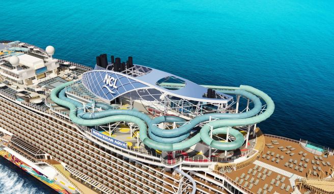 Die Hauptattraktion des Neubaus: Der «Aqua Slidecoaster» auf dem Oberdeck ist ein Hybrid aus Wasserrutsche und Achterbahn. Die Hauptattraktion des Neubaus: Der «Aqua Slidecoaster» auf dem Oberdeck ist ein Hybrid aus Wasserrutsche und Achterbahn.