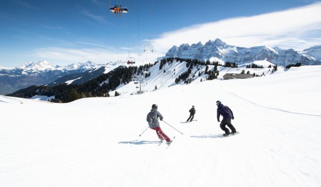 Portes du Soleil an der Grenze von Frankreich und Schweiz zählt zu den größten Skigebieten der Welt.