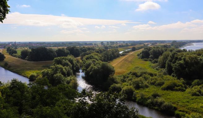 Ein Bild, drei Flüsse: An der Grenze von Mecklenburg-Vorpommern und Niedersachsen fließen Sude und Boize in die mächtige Elbe.