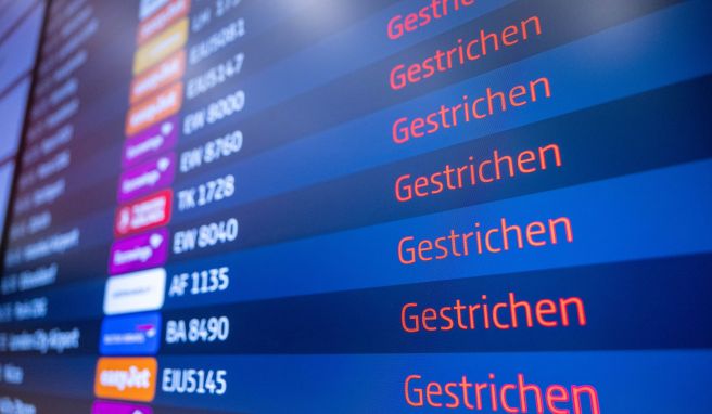 So dürfte es am Mittwoch auf den Anzeigetafeln des BER aussehen: Alle geplanten Starts am Hauptstadtflughafen wurden gestrichen.