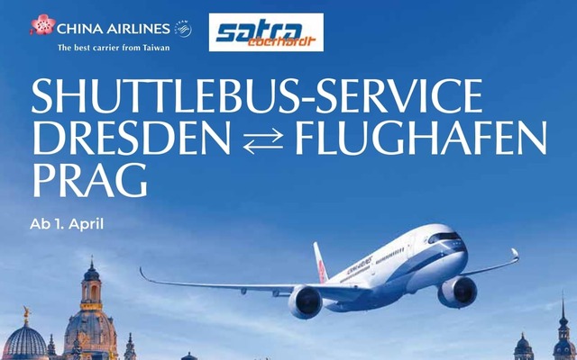 China Airlines erweitert Angebot ab Prag:   Neuer Shuttle-Service ab Dresden