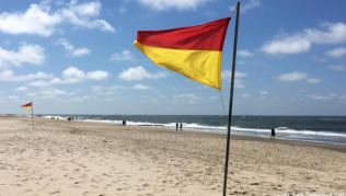 Urlauber sollten in Deutschland am besten dort baden, wo eine rot-gelbe Flagge weht: Dieser Bereich wird von Rettungsschwimmern bewacht Urlauber sollten in Deutschland am besten dort baden, wo eine rot-gelbe Flagge weht: Dieser Bereich wird von Rettungsschwimmern bewacht