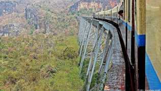 Nur für Schwindelfreie: Die Überquerung des Gokteik-Viadukts aus dem Jahr 1900 ist der Höhepunkt der Fahrt von Mandalay ins Shan-Hochland Nur für Schwindelfreie: Die Überquerung des Gokteik-Viadukts aus dem Jahr 1900 ist der Höhepunkt der Fahrt von Mandalay ins Shan-Hochland