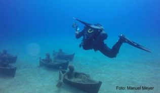Das Unterwasser-Museum wurde vom britischen Bildhauer Jason deCaires Taylor ins Leben gerufen##Foto: Manuel Meyer Das Unterwasser-Museum wurde vom britischen Bildhauer Jason deCaires Taylor ins Leben gerufen.