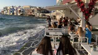 Mykonos-Stadt: Zum Sun Downer in Little Venice Mykonos-Stadt: Zum Sun Downer in Little Venice