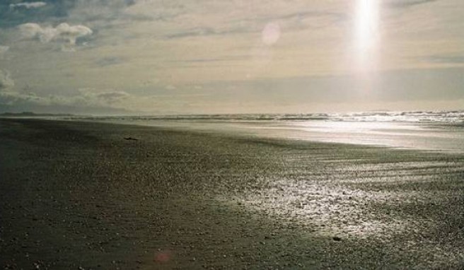Sonne am Haast Beach.