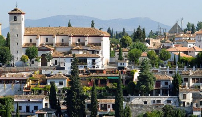 Blick auf den Albaicín in Granada, Spanien