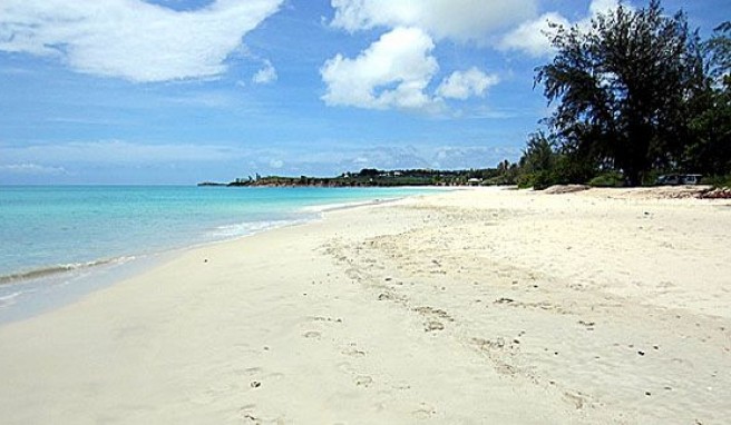 Fort Bay auf Antigua. Einer von vielen Karibik Traumstränden auf Antigua und Barbuda.