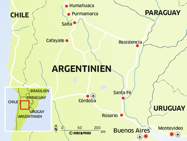 Landkarte Argentinien, Foto: rp Landkarte Argentinien