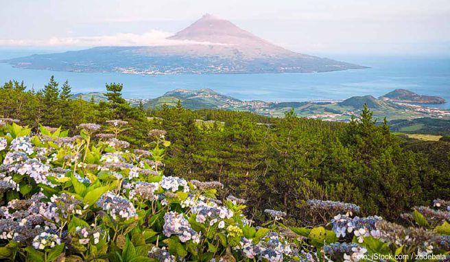 Blick von Pico auf die Nachbarinsel São Jorge.