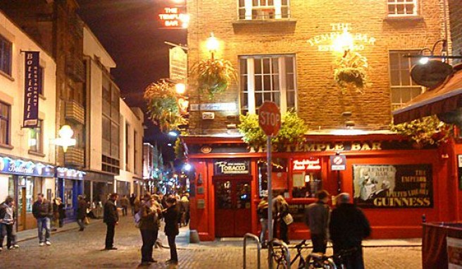 Dublins Zentrum des Nachtlebens ist die Temple Bar Lane, Irland