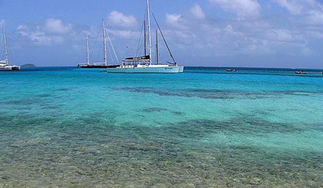 Ankern vor den Tobago Cays in Grenada