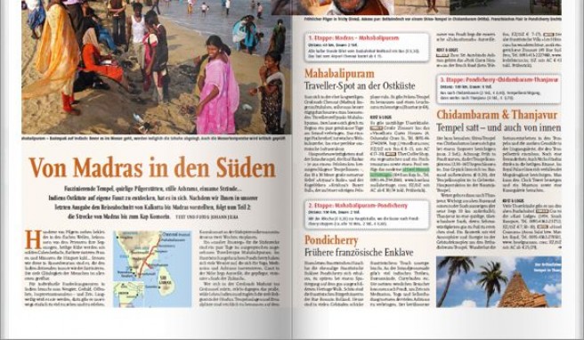 Ergänzend zum Beitrag »Von Madras in den Süden« aus der Ausgabe 2/2011 finden Sie hier Informationen zu Anreise, Klima, Unterkunft und mehr.