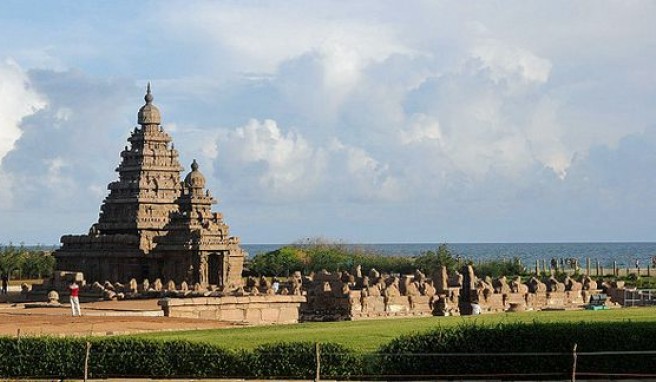 Mamallapuram, die Strandtempel von Mahabalipuram in Indien