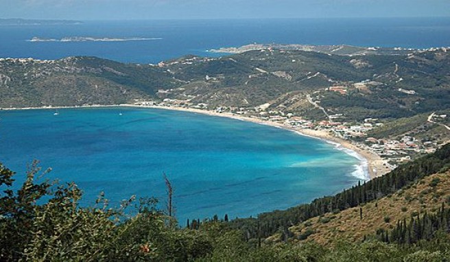 Agios Georgios, eine der schönsten Strandbuchten auf Korfu, Griechenland