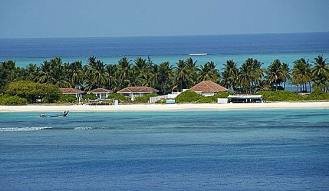 Zurückgezogene Resorts auf abgeschiedenene Lakkadiven-Inseln wie Kadmat, Indien