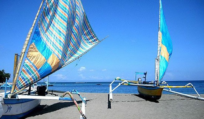 Senggigi Beach das toruristische Zentrum von Lombok, Indonesien