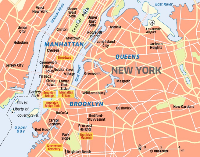 Landkarte New York