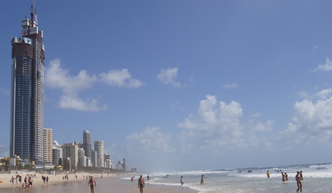 Blick auf die Skyline in Gold Coast City.