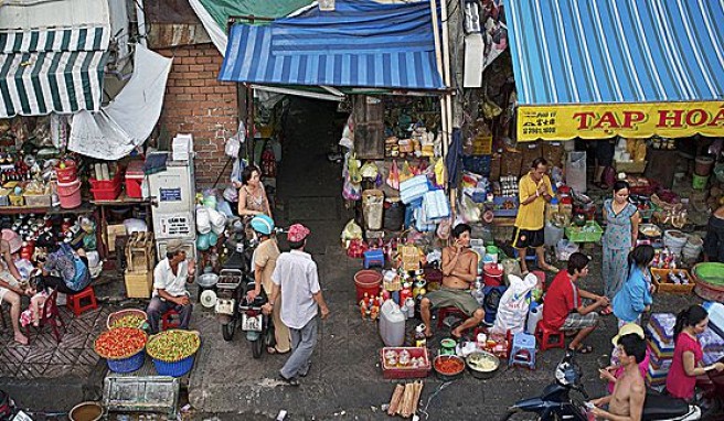 Ho Chi Min City (Saigon)in Süd-Vietnam ist besonders auf den Märkten voller buntem Leben