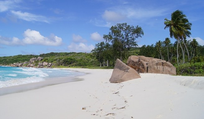Die Anse Cocos an der Ostküste der Seychellen-Insel La Digue ist ein wahrer Schatz der Natur##Foto: R&P Die Anse Cocos an der Ostküste der Seychellen-Insel La Digue ist ein wahrer Schatz der Natur