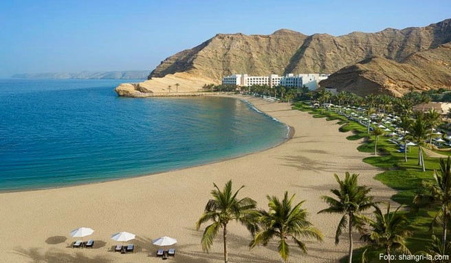 Die Badebucht vom »Shangri La Barr Al Jissah Resort« Die Badebucht vom »Shangri La Barr Al Jissah Resort«