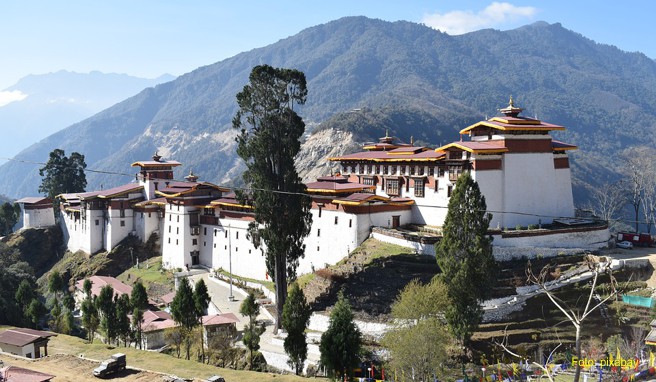 Trongsa Dzong ist die größte Dzong-Festung in Bhutan und liegt im Zentrum des Landes 