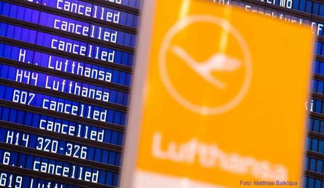 Die Lufthansa sagt wegen des angekündigten 48-Stunden-Streiks der Flugbegleiter insgesamt 1300 Flüge mit rund 180.000 betroffenen Passagieren ab