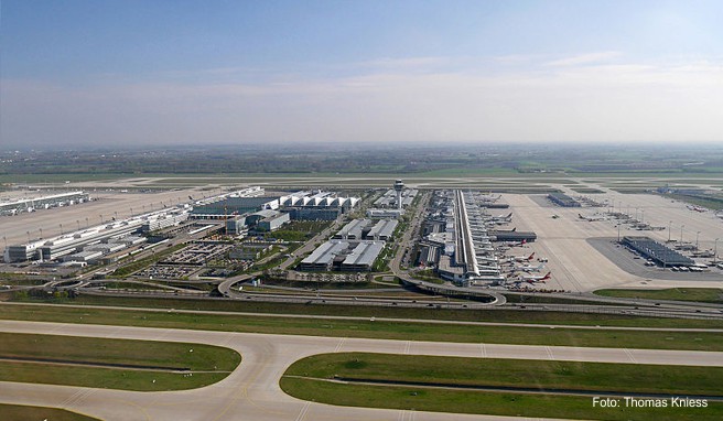 Luftbild des Münchener Flughafens