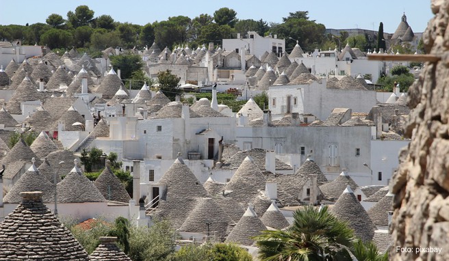 Das Unesco-Weltkulturerbe Alberobello mit seinen Trullihäusern in Apulien