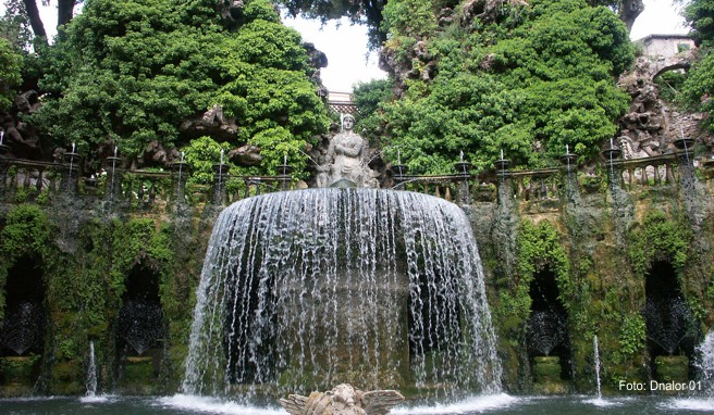 Der Ovato-Brunnen im Hanggarten der Villa d'Este
