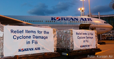 Korean Air: Hilfeleistungen auf Fidschi und den Philippinen