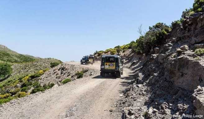 Viel Geröll auf der Straße: Auf vielen Straßen in der Region Chania ist ein Geländewagen sinnvoll