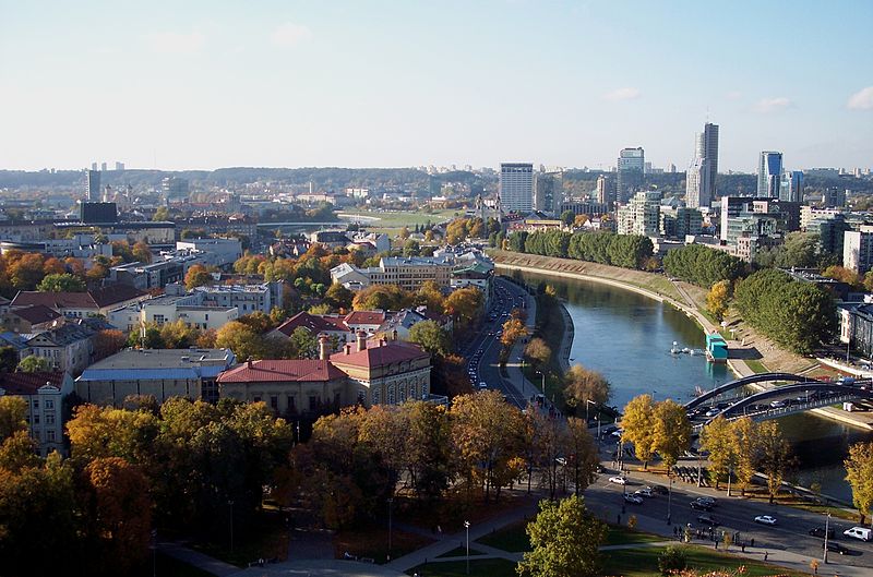 Blick auf die Skyline von Vilnius