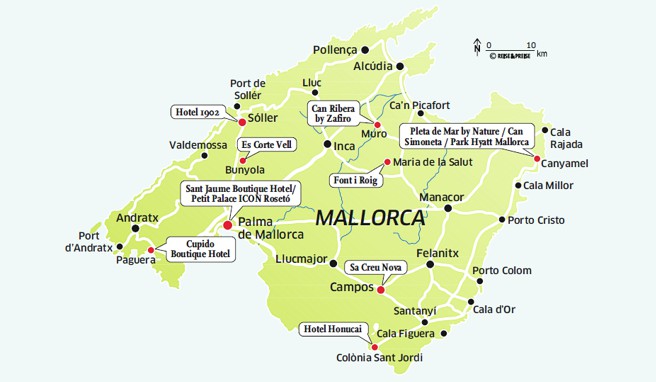 Mallorca auf der Landkarte