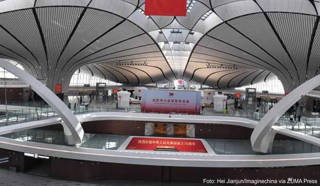 Mit 700.000 Quadratmetern hat der neue Flughafen in Daxing die Fläche von 98 Fußballfeldern